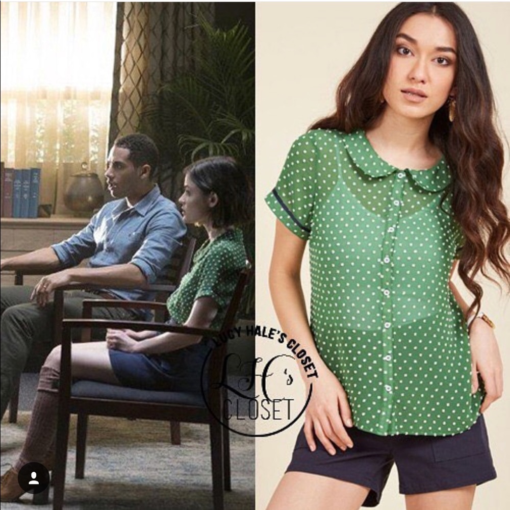 ModCloth darling in dots top size large